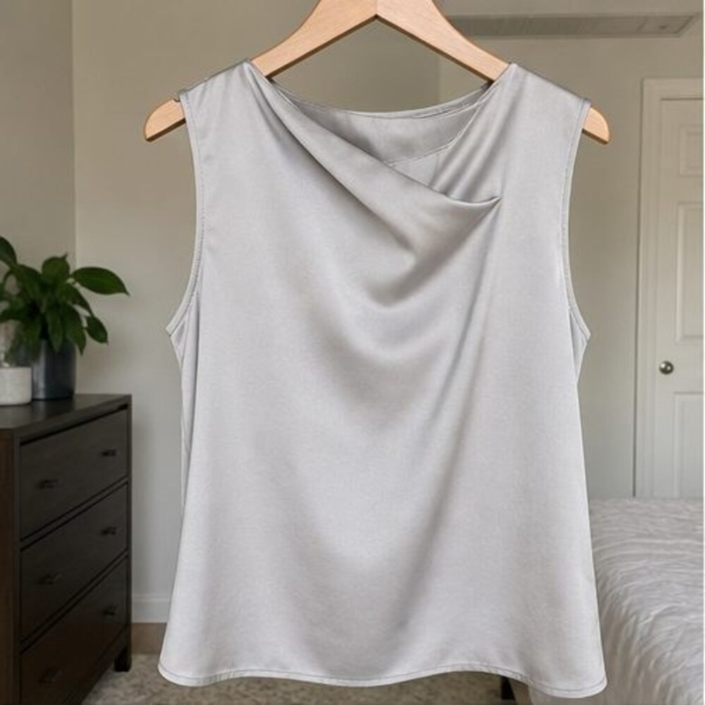 Cream Tie Neck Blouse